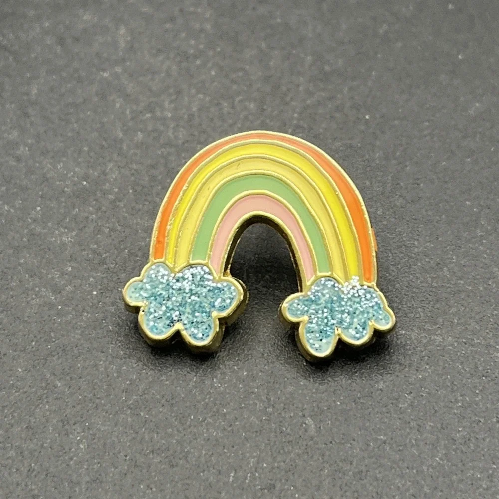 Rainbow Glitter Clouds Lapel Hat Pin‎